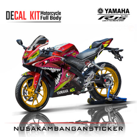 Decal Kit Sticker Yamaha R15 V3 VVA 155 - Shark Red Sticker Full Body