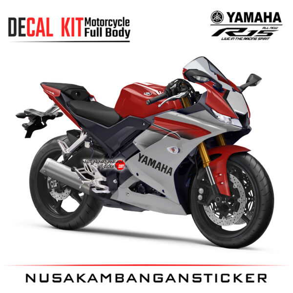 Decal Kit Sticker Yamaha R15 V3 VVA 155 - Silver Red Stiker Full Body