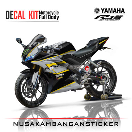 Decal Kit Sticker Yamaha R15 V3 VVA 155 - Spesial Black Grey Graphic Stiker Full Body