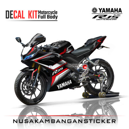 Decal Kit Sticker Yamaha R15 V3 VVA 155 - Spesial Black Red Graphic Stiker Full Body