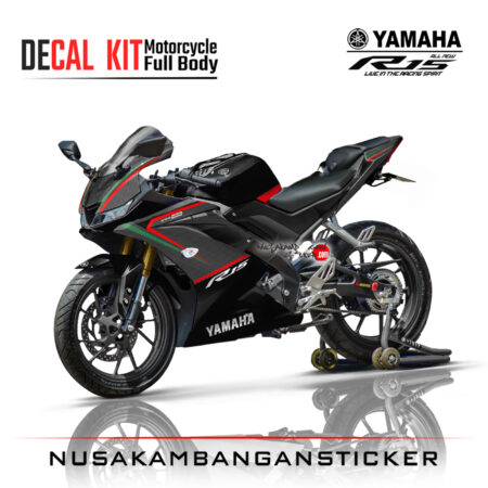 Decal Kit Sticker Yamaha R15 V3 VVA 155 - Spesial Graphic Black Carbon Stiker Full Body