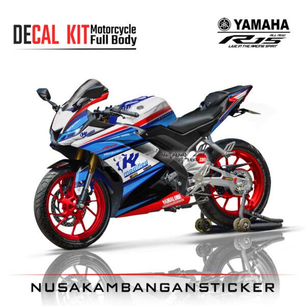 Decal Kit Sticker Yamaha R15 V3 VVA 155 - Spesial Graphic Blue 01 Stiker Full Body