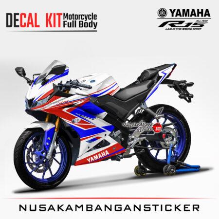 Decal Kit Sticker Yamaha R15 V3 VVA 155 - Spesial White Grafis Merah Biru Stiker Full Body