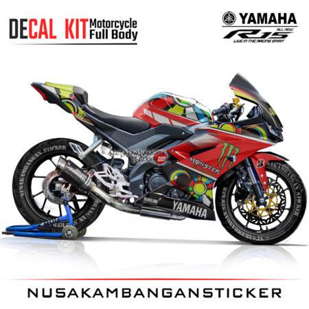 Decal Kit Sticker Yamaha R15 V3 VVA 155 - Sun & Moon Red Livery Stiker Full Body