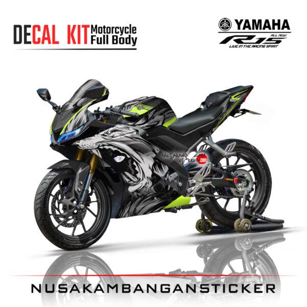 Decal Kit Sticker Yamaha R15 V3 VVA 155 - Wolf Black Edition Stiker Full Body