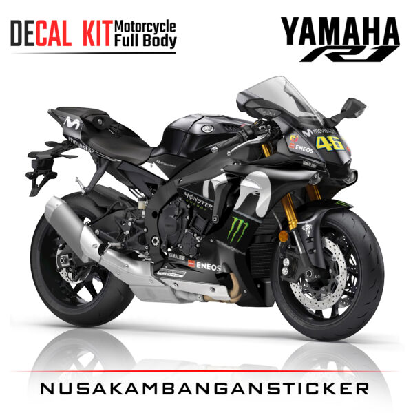 Decal Kit Sticker Yamaha YZF R1 M Vr 46 Hitam Big Bike Decal Modification