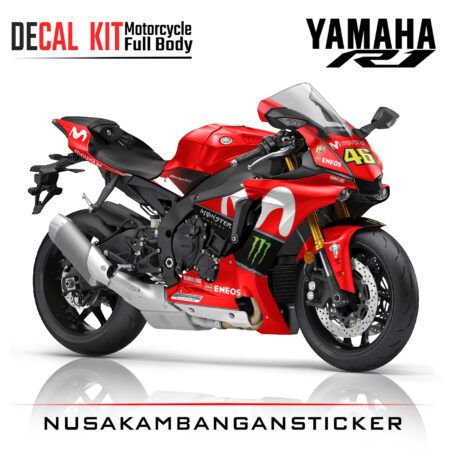 Decal Kit Sticker Yamaha YZF R1 M Vr 46 Merah Big Bike Decal Modification