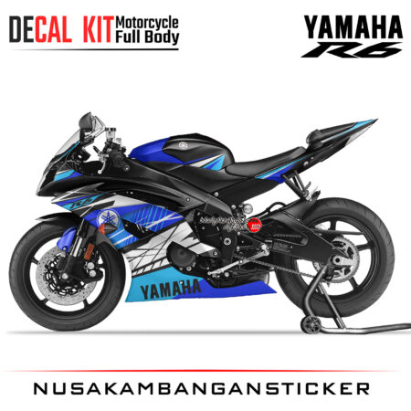 Decal Kit Sticker Yamaha YZF R6 Flash Blue Big Bike Decal Modification