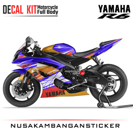 Decal Kit Sticker Yamaha YZF R6 Purple Flash Big Bike Decal Modification