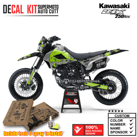 Decal Kit Supermoto Dirtbike Kawasaki Klx 250 New Banteng Green Lime