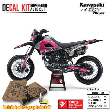 Decal Kit Supermoto Dirtbike Kawasaki Klx 250 New Banteng Pink