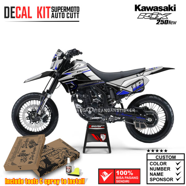 Decal Kit Supermoto Dirtbike Kawasaki Klx 250 New DTX Gloss Blue