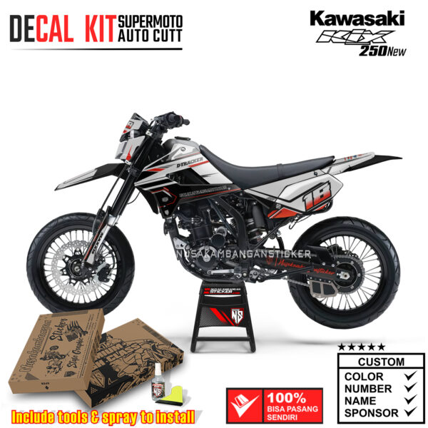 Decal Kit Supermoto Dirtbike Kawasaki Klx 250 New DTX Red Gloss