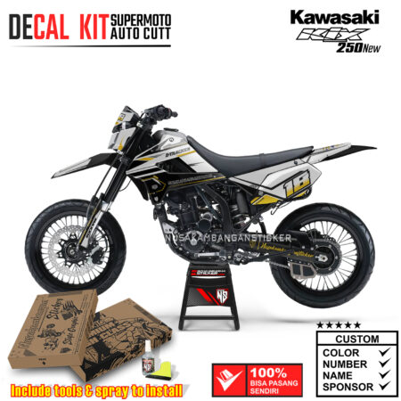 Decal Kit Supermoto Dirtbike Kawasaki Klx 250 New DTX Yelow Gloss