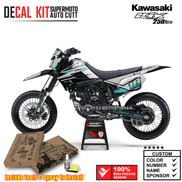 Decal Kit Supermoto Dirtbike Kawasaki Klx 250 New DTX white Gloss
