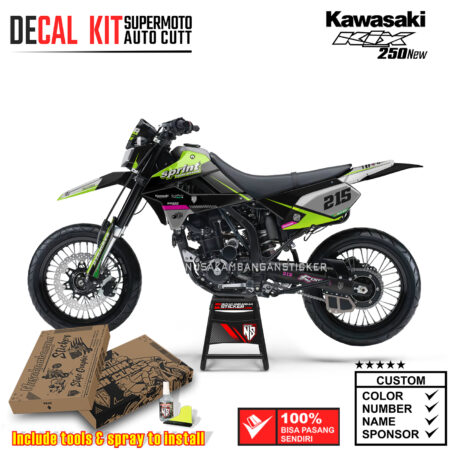 Decal Kit Supermoto Dirtbike Kawasaki Klx 250 New Green Lime Sprint