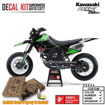 Decal Kit Supermoto Dirtbike Kawasaki Klx 250 New Green Sprint