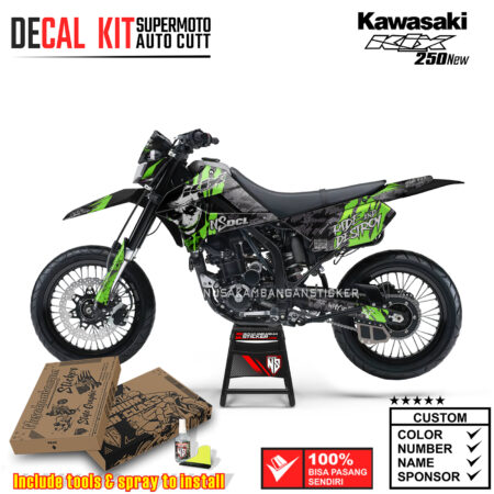 Decal Kit Supermoto Dirtbike Kawasaki Klx 250 New Joker Green Lime