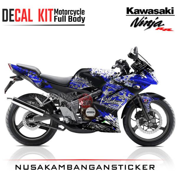 Decal Sticker Kawasaki Ninja 150 RR Black Blue Bilabong! Motorcycle Graphic Kit