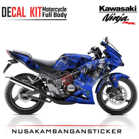 Decal Sticker Kawasaki Ninja 150 RR Metal Mulisha Biru Motorcycle Graphic Kit