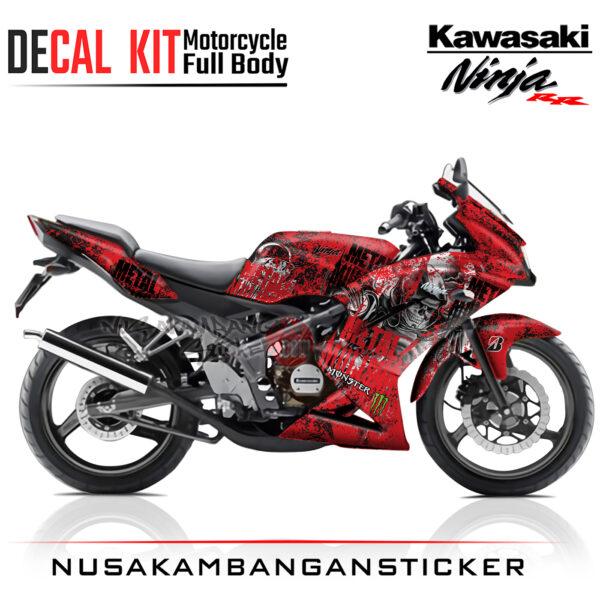 Decal Sticker Kawasaki Ninja 150 RR Metal Mulisha Merah Motorcycle Graphic Kit