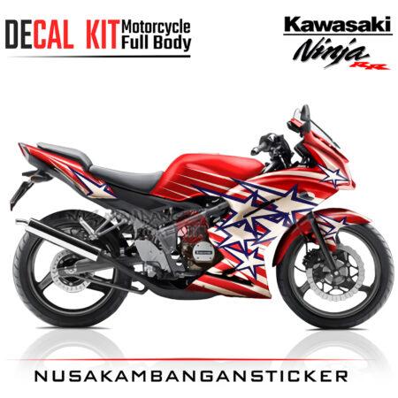 Decal Sticker Kawasaki Ninja 150 RR Red Stars Motorcycle Graphic Kit