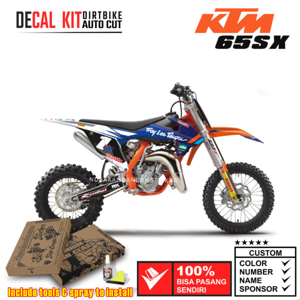 Decal Sticker Kit Dirtbike Graphix Supermoto KTM 65 One TLD Blue Racing Motocross