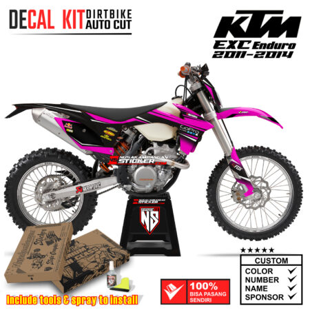 Decal Sticker Kit Dirtbike KTM 250 Exc-E 2011-2014 Kit Gopro! Pink Supermoto Graphic