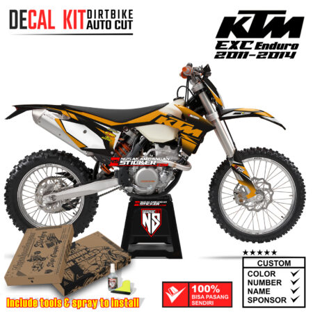 Decal Sticker Kit Dirtbike KTM 250 Exc-E 2011-2014 Kit Oren Supermoto Graphic