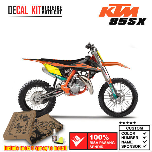 Decal Sticker Kit KTM 85 Sx Dirtbike Graphix Supermoto Racing MTRX Black Motocross Stiker Decals