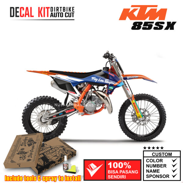 Decal Sticker Kit KTM 85 Sx Dirtbike Graphix Supermoto TLD Blue Motocross Stiker Decals