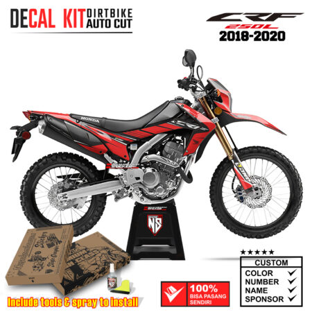Decal Sticker Kit Supermoto Dirtbike CRF 250 L Red Racing Graphic Kit Motocross