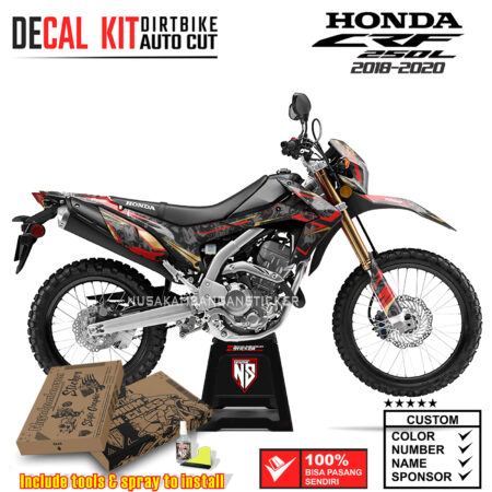 Decal Sticker Kit Supermoto Dirtbike Honda CRF 250 L Batik Merah 05 Graphic Kit Motocroos