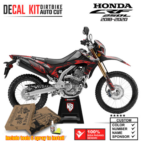 Decal Sticker Kit Supermoto Dirtbike Honda CRF 250 L Bercak Merah 04 Graphic Kit Motocroos