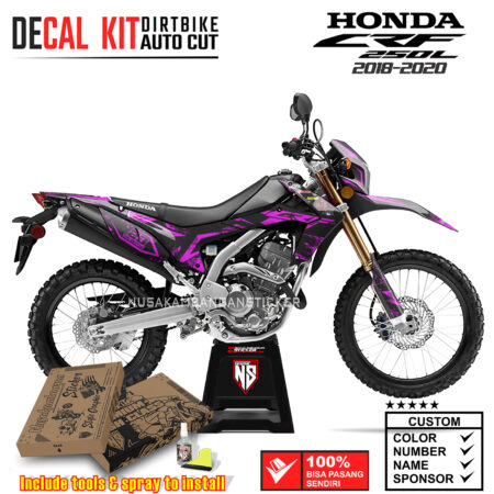 Decal Sticker Kit Supermoto Dirtbike Honda CRF 250 L Bercak Ungu 02 Graphic Kit Motocroos