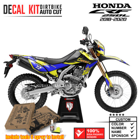 Decal Sticker Kit Supermoto Dirtbike Honda CRF 250 L Bintang Biru 04 Graphic Kit Motocroos
