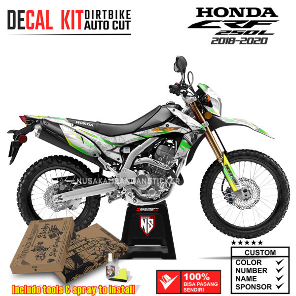 Decal Sticker Kit Supermoto Dirtbike Honda CRF 250 L Gradasi Hijau 02 Graphic Kit Motocroos