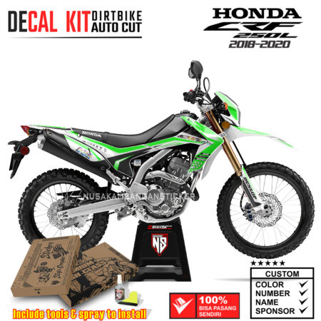 Decal Sticker Kit Supermoto Dirtbike Honda CRF 250 L Grafis Hijau 02 Graphic Kit Motocroos