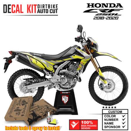 Decal Sticker Kit Supermoto Dirtbike Honda CRF 250 L Grafis Kuning 04 Graphic Kit Motocroos
