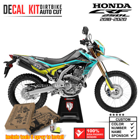 Decal Sticker Kit Supermoto Dirtbike Honda CRF 250 L Grafis Kuning Biru 04 Graphic Kit Motocroos