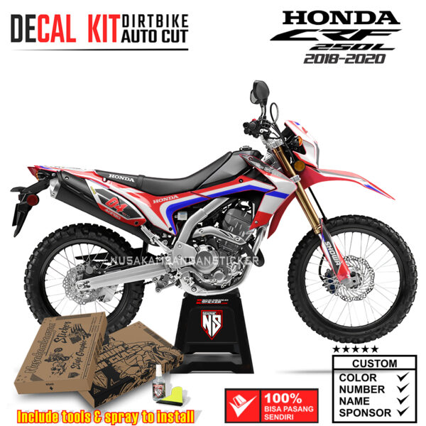 Decal Sticker Kit Supermoto Dirtbike Honda CRF 250 L Red Four Graphic Kit Motocroos