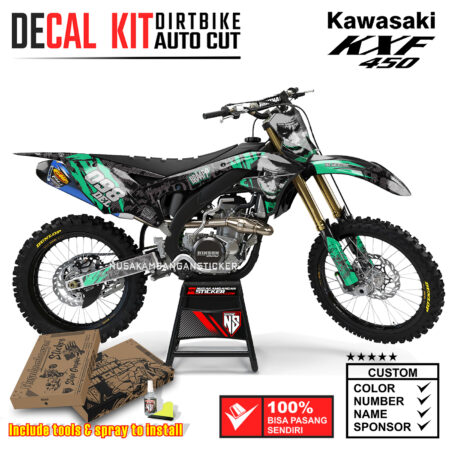 Decal Sticker Kit Supermoto Dirtbike Kawasaki KXF450 Joker Hijau Tosca Graphic Kit
