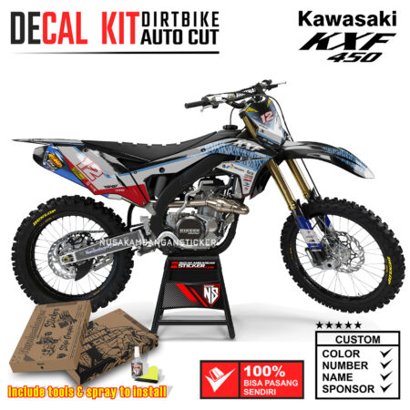 Decal Sticker Kit Supermoto Dirtbike Kawasaki KXF450 Mandalika Hitam Graphic Kit