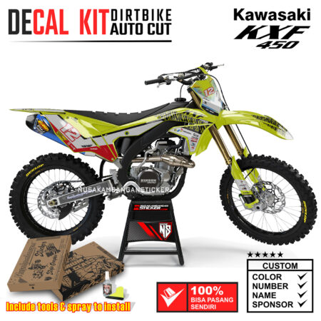 Decal Sticker Kit Supermoto Dirtbike Kawasaki KXF450 Mandalika Kuning Graphic Kit