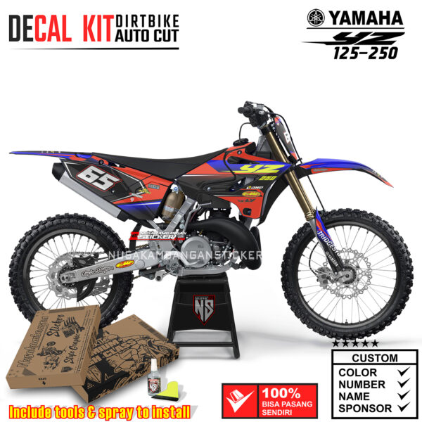 Decal Sticker Kit Supermoto Dirtbike Yz 125-250 Black Orens Motocross Graphic Decals