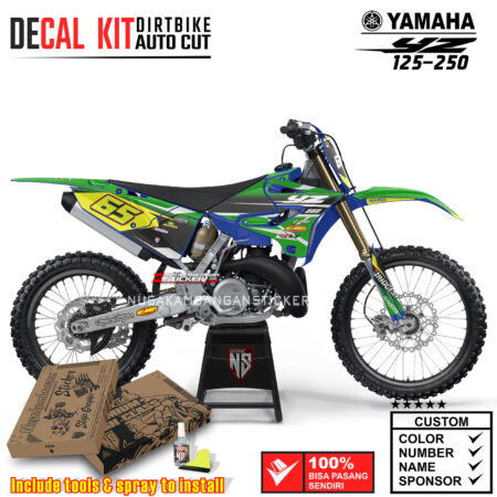 Decal Sticker Kit Supermoto Dirtbike Yz 125-250 FLY Black Green Motocross Graphic Decals