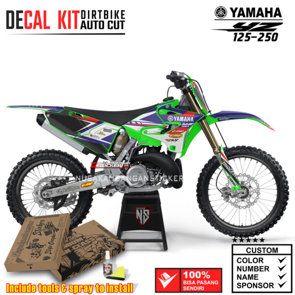 Decal Sticker Kit Supermoto Dirtbike Yz 125-250 FLY Blue X Green Motocross Graphic Decals