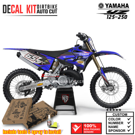 Decal Sticker Kit Supermoto Dirtbike Yz 125-250 FLY Blue sixty five Motocross Graphic Decals