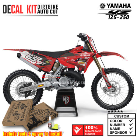 Decal Sticker Kit Supermoto Dirtbike Yz 125-250 FLY Red sixty five Motocross Graphic Decals