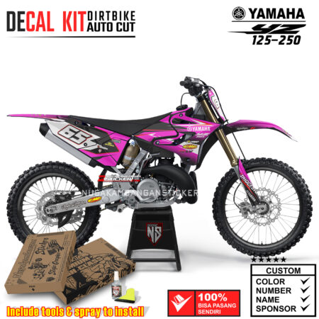 Decal Sticker Kit Supermoto Dirtbike Yz 125-250 FLY pink sixty five Motocross Graphic Decals